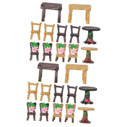 TOYANDONA 8 Sätze Miniaturmöbel Harz Teiliges Deko für Mikrolandschaften Garten und Wohnraumdekoration für Moos Sukkulenten und Bonsai von TOYANDONA