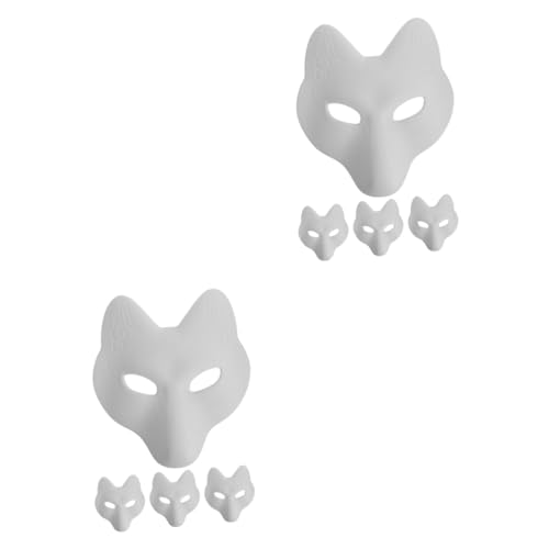 TOYANDONA 8 Stk Fuchs Maske Gesichtsmaske halloween maske maskerade maske Outfit Kleidung Halloween-Maskenstütze leere Halloween-Maske Abschlussball bilden gemalt Requisiten Zubehör Pu Weiß von TOYANDONA