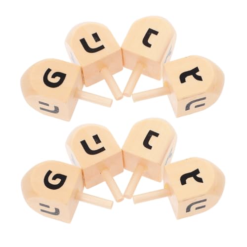 TOYANDONA 8 Stück Handgefertigte Spiele für Chanukka Tragbare und Langlebige Holz Dreidel für Familienfeiern und Freizeitaktivitäten Höhe TOYANDONA 8 Stück Handgefertigte Spiele für Chanukka Tragbare und Langlebige Holz Dreidel für Familienfeiern und Freizeitaktivitäten Höhe von TOYANDONA