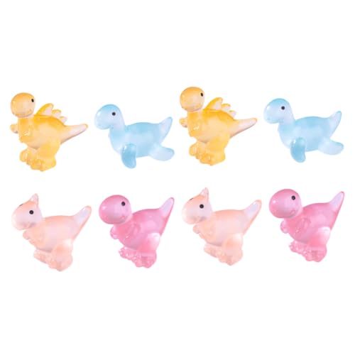 TOYANDONA 8 Stück Leuchtender Kleiner Dinosaurier Mini-frösche Miniatur-schneemannfiguren Minifiguren Zum Verstecken Kleine Froschfiguren Im Dunkeln Leuchtende Minifiguren Harz von TOYANDONA