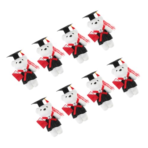 TOYANDONA 8 Stück Mini -Arzt Diplom-Bär Mini -Abschlusstier Graduierungsdekoration Feierliche Dekoration Herzlichen Glückwunsch, Absolvent, Tierpuppe Kleiner Abschlussbär Plüsch von TOYANDONA