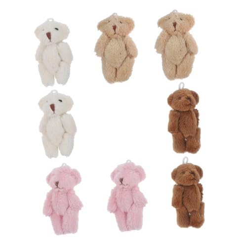 TOYANDONA 8 Stück Mini Plüschbären Schlüsselanhänger in Mehrfarben Weiche Kuscheltiere für Shower Party Mitgebsel und DIY Dekoration Tragbare Stofftiere für Komfort und Stil von TOYANDONA