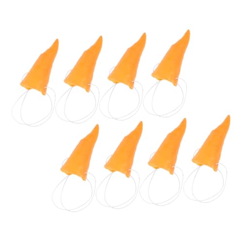 TOYANDONA 8 Stück Nase kleben Karotten Nase Prop Spaßige Kostümaccessoires Karotten Prop Karotten Maske Karotten Dekoration Karottennase Weihnachten Schneemann Nase Vinyl Orange von TOYANDONA