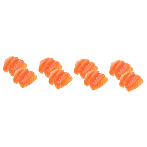 TOYANDONA 8 Stück Simulation Lachs Küche Rollenspiel Spielzeug Gefälschter Lachs Sashimi-Scheibenmodell Gefälschte Meeresfrüchte Modell Esstisch Mittelstücke Simulierter Lachs Requisiten von TOYANDONA