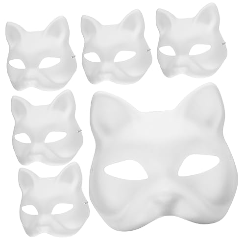TOYANDONA 8 Stück Teiliges Diy Katzenmaske aus Umweltfreundlichem Papiermischpulver Weiße Blanko Masken zum Bemalen Leicht und Langlebig für Faschingskostüme Partys Cosplay und TOYANDONA 8 Stück Teiliges Diy Katzenmaske aus Umweltfreundlichem Papiermischpulver Weiße Blanko Masken zum Bemalen Leicht und Langlebig für Faschingskostüme Partys Cosplay und von TOYANDONA