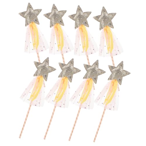 TOYANDONA 8 Stück Teiliges Glitzer Prinzessinnen Zauberstab mit Sternform Robuste Feenstäbe für Fantasievolle und Bühnenauftritte Accessoire für Mädchen von TOYANDONA