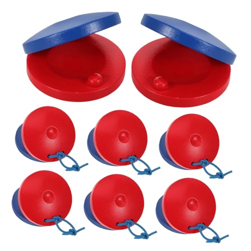 TOYANDONA 8 Stück Teiliges Kastagnetten aus Naturholz Klarer Klang Ergonomisch für Kleine Hände Orff Pädagogik Fördert Rhythmusgefühl und Fingerfertigkeit Musikalisches Lernspielzeug für von TOYANDONA