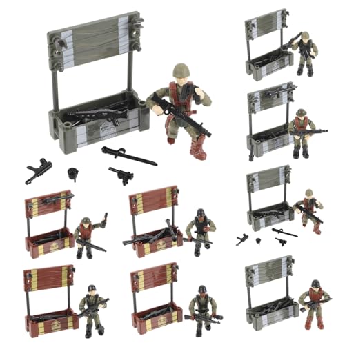 TOYANDONA 8 Stück Teiliges Kleine Militärfiguren aus Kunststoff Geruchslose Mini Soldatenmodelle mit Beweglichen Gelenken Realistische Sandschlacht Dekoration für Innen und Außenbereiche von TOYANDONA