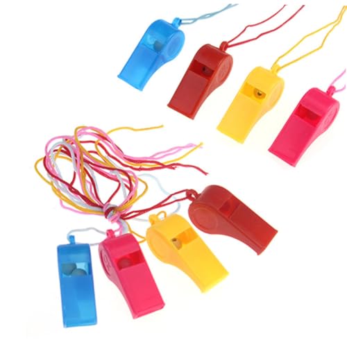 TOYANDONA 8 Stück Teiliges Kunststoff trillerpfeifen Lanyard Lauter Klarer Klang Sportpfeifen für Schiedsrichter Trainer und Sicherheitszwecke Geeignet für Fußball und Zufällige Farbe von TOYANDONA