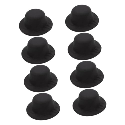TOYANDONA 8 Stück Teiliges Mini Hüte Schwarz Stabile DIY Bastel Accessoires für Puppen Partydekoration Schneemann Zubehör Kompakt und Vielseitig für Familienfeiern und von TOYANDONA
