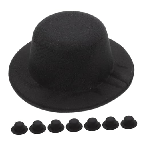 TOYANDONA 8 Stück Teiliges Mini Schwarz Mini Hut Basteln für Puppenhaus Zubehör Kreative DIY Partyhüte für Kuscheltiere Weihnachtsdeko und Schneemann Accessoires Puppen Geeignet von TOYANDONA