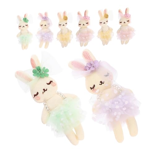 TOYANDONA 8 Stück Teiliges Mini Stoffhasen mit Netzrock Weiche Ballerina Kaninchen Plüschtiere für Leichte Kuscheltiere Dekorative Osterhasen für Mädchen und Jungen als Partygeschenk und von TOYANDONA