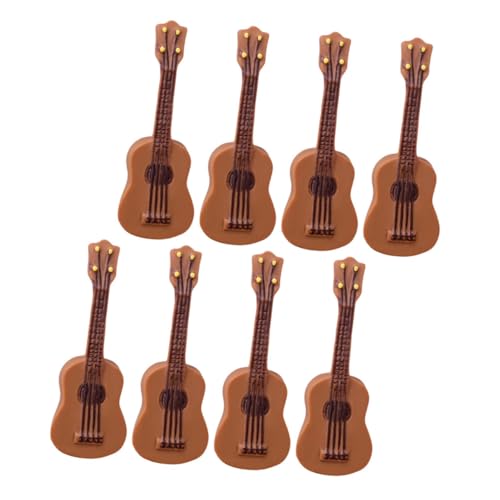 TOYANDONA 8 Stück Teiliges Miniatur Gitarrenmodell aus Widerstandsfähigem Resin Detailgetreu Geschnitzt Kompakt für Puppenhaus Dekoration Sammlerstücke und DIY Geschenke Langlebig und von TOYANDONA