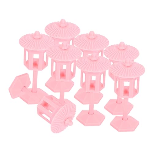 TOYANDONA 8stücke Miniatur-puppenhaus-stehlampe Rosa Vintage-lampenmodell Höhe Puppenhaus-Dekoration Beleuchtungsmöbel Spielzeug-Accessoire Miniatur-Beleuchtung Für von TOYANDONA