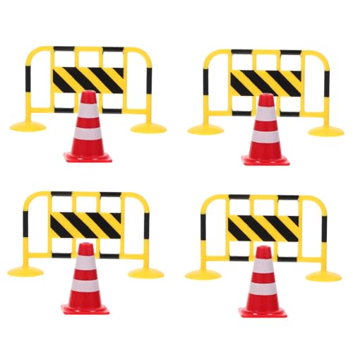TOYANDONA 8 Stück Teiliges Miniatur straßensperren spielset aus Langlebigem Realistische Verkehrsbarrieren und Leitkegel Pädagogisches Kinderspielzeug für Verkehrserziehung und von TOYANDONA