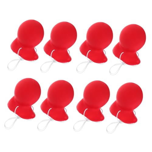 TOYANDONA 8 Stück Teiliges Rotes Clownnase Leichtes Kostümzubehör für Erwachsene Komfortable Verkleidung für Halloween Zirkus Rollenspiele und Partydekorationen von TOYANDONA