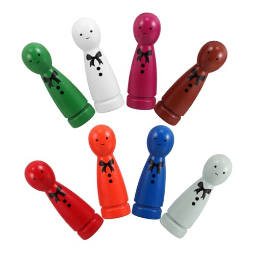 TOYANDONA 8 Stück Teiliges Set Kleine Bunte Holzpuppen mit Augenmotiv Pädagogisches für Fördert Kreativität und Ästhetisches Empfinden Sichere Holzfiguren für Puppenhaus und Rollenspiele von TOYANDONA