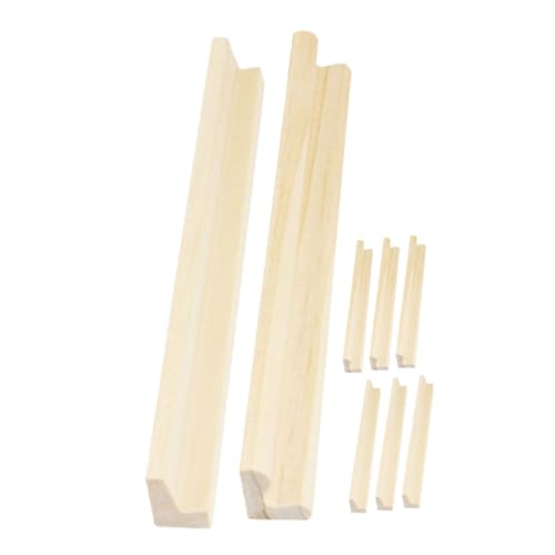 TOYANDONA 8-Teiliges Set buchstabenverzierungen aus Holz Domino-Halter Tablett Holzständer für Dominosteine tischdeckenklammern Anzeige Desktop-Domino-Basen Domino Halter selber Machen von TOYANDONA