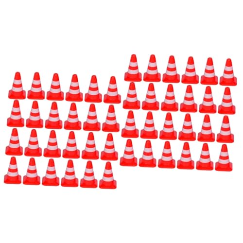 TOYANDONA 80 STK Simulationsrequisiten Für Straßensperren Straßensperrkegel Mini-verkehrszeichen Verkehrsschild Selber Machen Roadblock-Modell Mini- Rot Kind Puzzle Abs Sicherheitskegel von TOYANDONA