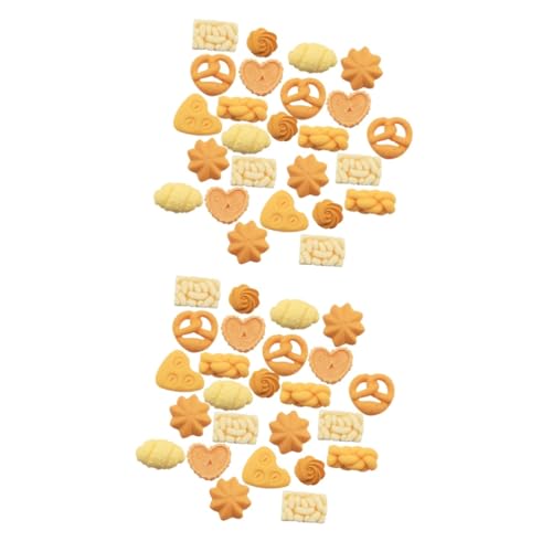 TOYANDONA 40stücke Teiliges Miniatur Brot Und Kekse Harz Charms Für Handyhüllen DIY Lebensmittel Spielzeug Für Bastelprojekte Puppenhaus Desserts Haaraccessoires von TOYANDONA