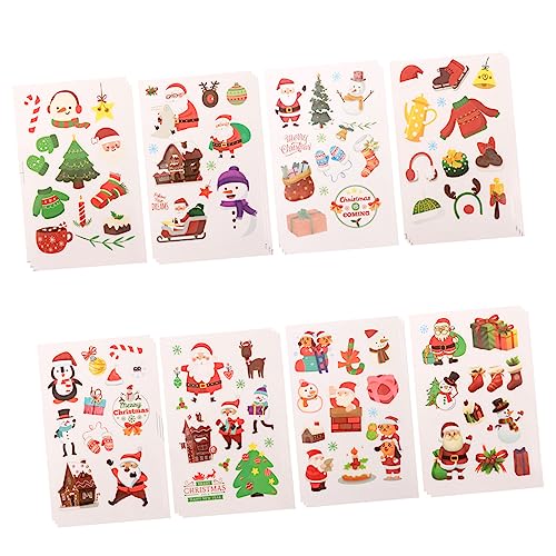TOYANDONA 80 Stück Weihnachts Cartoon Aufkleber Nagelaufkleber Weihnachtsaufkleber Für Aufkleber Für Scrapbook Aufkleber Weihnachtsaufkleber Entfernbare Aufkleber von TOYANDONA