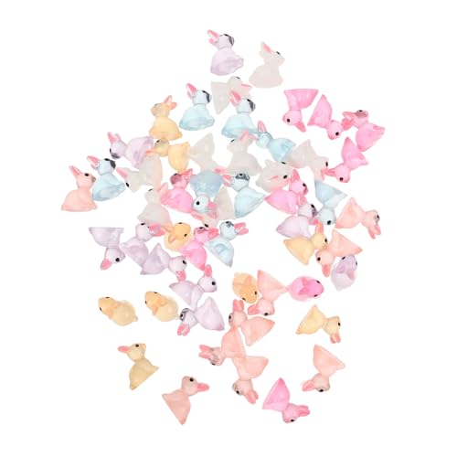 TOYANDONA 80St -Minihase Plüsch Hasenohren Miniatur-Häschen Kunstrasen für den Innenbereich Mädchen Hase Hut Hase deko Hasen feengarten zubehör Minifiguren aus Harz Harzhäschen basteln von TOYANDONA