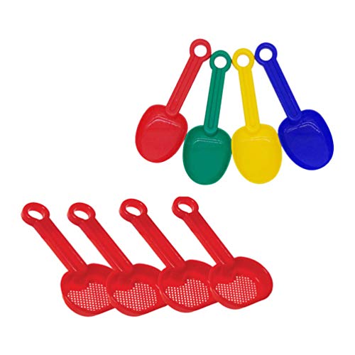 TOYANDONA 8Pcs Strand Sand Schaufeln Sand Sichter Schaufeln Sand Scoop Spielzeug für Kinder Kinder Strand Garten Hinterhof Outdoor-Aktivitäten (Gelegentliche Farbe) von TOYANDONA