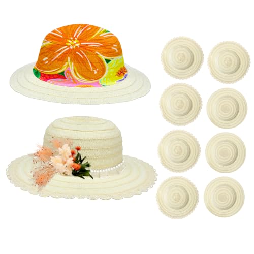 TOYANDONA 8St Basteln mit Strohhüten für Wollmützen flauschige Chenilleküken Stuffer Körbe strohhüte für basteln für Strohhut Kinderstrohhüte für Mädchen Naturrasen Weiß TOYANDONA 8St Basteln mit Strohhüten für Wollmützen flauschige Chenilleküken Stuffer Körbe strohhüte für basteln für Strohhut Kinderstrohhüte für Mädchen Naturrasen Weiß von TOYANDONA