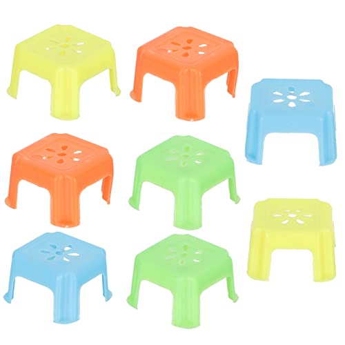 TOYANDONA 8St Mini-Hocker aus Kunststoff Minihocker Mini-Kunststoffmöbel Mini-Dekorationen Mini-Kunststoffmodell Miniaturmöbel Hocker Miniatur Mini-Stuhl Miniaturstuhl Puppenmöbel Plastik von TOYANDONA
