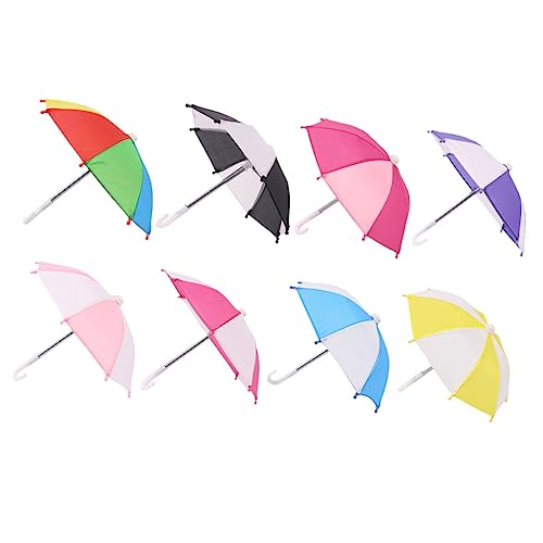TOYANDONA 8St Puppenregenschirm Miniaturpuppen Mini-Spielzeug Mädchenspielzeug Cocktaildekorationen für Getränke schöner Puppenschirm verschleißfestes Regenschirmmodell Kuchen Zubehör Pala von TOYANDONA