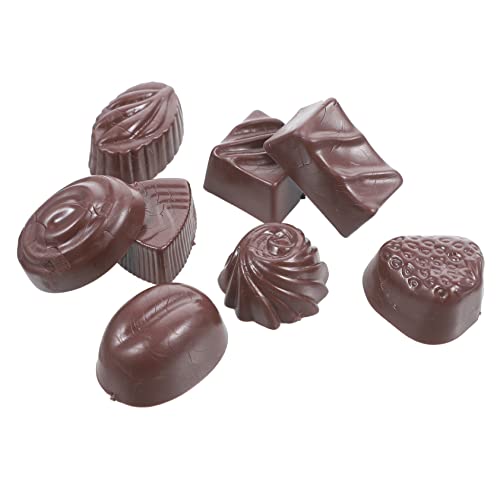 TOYANDONA 8St Simulationsschokolade hochzeitsdeko Fun Toy Schokoladendisplay Schokoladenform gefälscht gummiartig kleines Schokoladenmodell Schokoladendekor für den Tisch PVC Black von TOYANDONA