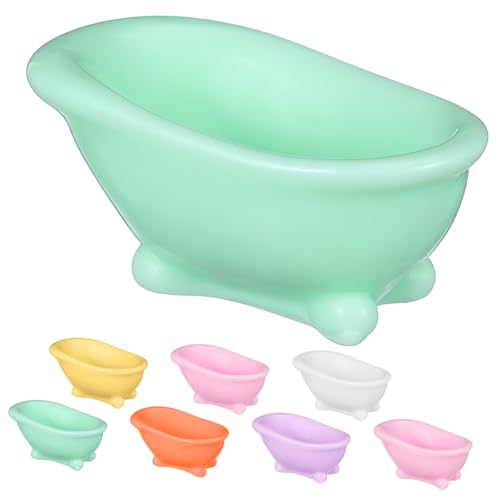 TOYANDONA 8st Badewannen-mikrolandschaft Babywanne Badematte Badezimmermatten Duschvorhang Faltbare Babybadewanne Bad Puppenmöbel Puppenhäuser Puppenhaus Mini-badewanne Harz von TOYANDONA