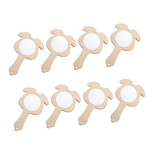 TOYANDONA 8st Kleiner Holzspiegel Diamantkunst Für Kleinkindperlen Für Bausatz Kleine Spiegel Mädchen Basteln Kinderhandwerk Bastelsets Handspiegel Mit Griff Hölzern von TOYANDONA