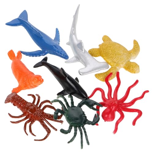 TOYANDONA Authentisches Meerestierfiguren-Set 8-teilig Mini-Tiere Figuren Bastelset Meeresbasteln Für Kinder Lernspielzeug von TOYANDONA