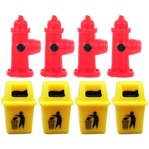 TOYANDONA 8st Mikro-landschaftsmodell Puppenhaus-mülleimer Kleines Mülleimer Modell Miniatur-abfallbehälter Modell Straßenabfallbehälter Mülltonne Sortieren Kleine Hydrantenmodelle Harz von TOYANDONA