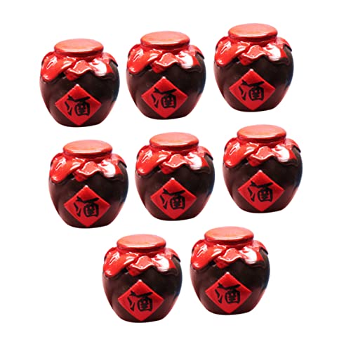 TOYANDONA 8st Mini-Glas Lernspielzeug Für Vintage- Dekoratives Für Die Küche Bildungsspielzeug Mini- Kleines Weinkrug- Kinderspielzeug Harz Rot von TOYANDONA