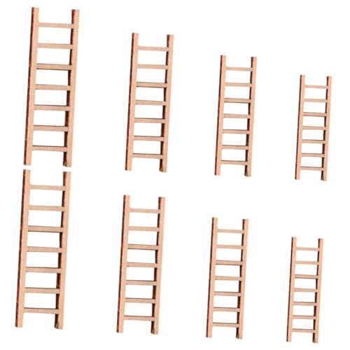 TOYANDONA 8st Simulations Leiter Mini-hausleiter Miniatur-trittleiter Mini-haustreppe Miniaturen Zum Basteln Miniatur-Leiter- Miniaturornament Landschaftsleiter Dekorative Leiter Holz von TOYANDONA