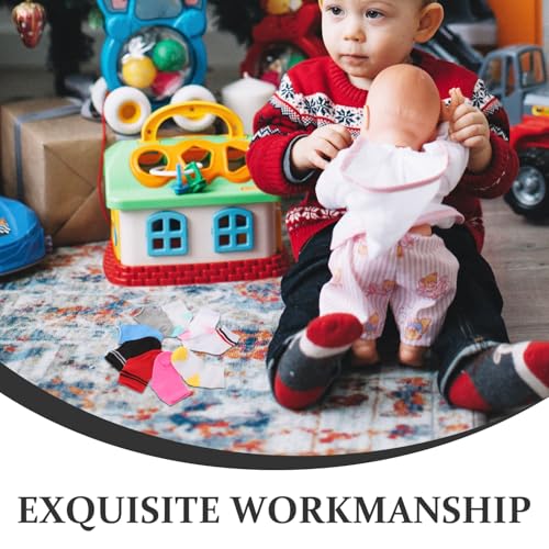 TOYANDONA 9 Paare Baumwolle Mini Socken für Girl Doll Weiche Puppenstrümpfe Strapazierfähig Leicht zu Reinigen Vielseitige Action-Figur Kleidung Zubehör für Kleinkinder Geburtstagsspielzeug von TOYANDONA