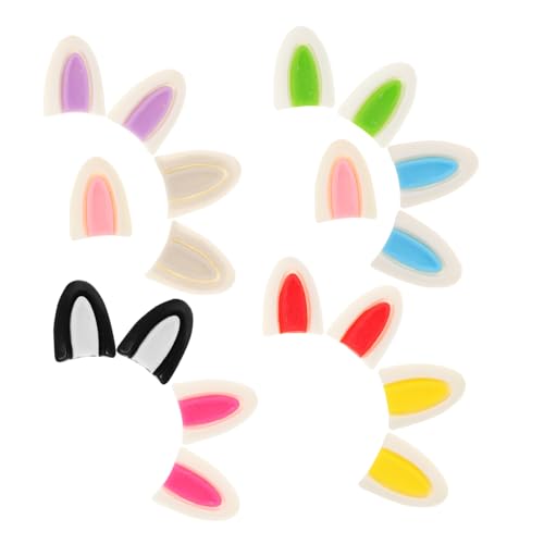 TOYANDONA 9 Paare Puppenohrzubehör Handyhülle- Haarnadel-Charme Kaninchen-Anhänger Reize Hasenohren-Anhänger Squeeze sensorisches süße Charms für die Schmuckherstellung Harz von TOYANDONA