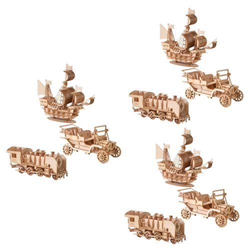 TOYANDONA 9 Sätze 3D-Puzzle Holzspielzeug Mechanische Puzzles für Erwachsene Rätsel Automodelle für Erwachsene 3D-Puzzles für Kinder Puzzles aus Holz Klassische Autos Modellauto Blöcke Suite von TOYANDONA
