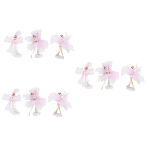 TOYANDONA 9 Sets Ballerina Mädchen Ornamente Dekoration Ballett Kuchenaufsatz Figuren Geburtstag Tänzer Willkommensparty Rosa Ballerina Figur Bailarinas Für Kuchen Mädchen von TOYANDONA