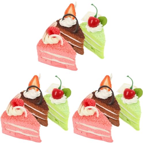TOYANDONA 9 Stk Simulation Kuchenmodell Gefälschte Dekorative Kuchen Kuchenschnittmodell Geburtstagstorte Spielzeug Künstliche Kuchenstücke Dreieck Gefälschte Desserts Nachtisch von TOYANDONA