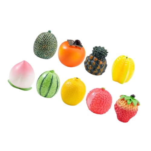 TOYANDONA 9 Stück Teiliges Mini Obst Deko Set aus Hochwertigem Harz Realistische Künstliche Früchte für Puppenhaus Detailgetreue Simulation Vielseitige Tisch und Regaldekoration von TOYANDONA