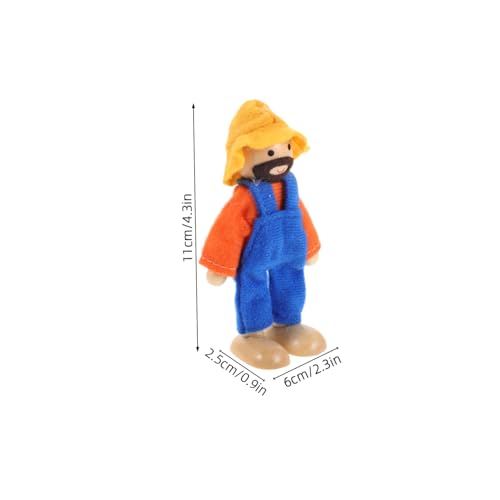 TOYANDONA 9 Teiliges Holzpuppen Spielhaus Rollenspielpuppen Puppenhaus Miniaturen Bewegliche Holzpuppen Rollenspielfiguren Vorschul Rollenspielspielzeug Arzt Krankenschwester von TOYANDONA