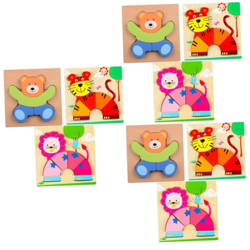 TOYANDONA 9 STK Kinder rätsel Spielzeuge Spielset aus Holz Kinderspielzeug Puzzle für Kinder Puzzles aus Holz Lernspielzeug Dreidimensionales Puzzlebrett aus Holz hölzern Kleinkind Bambus von TOYANDONA