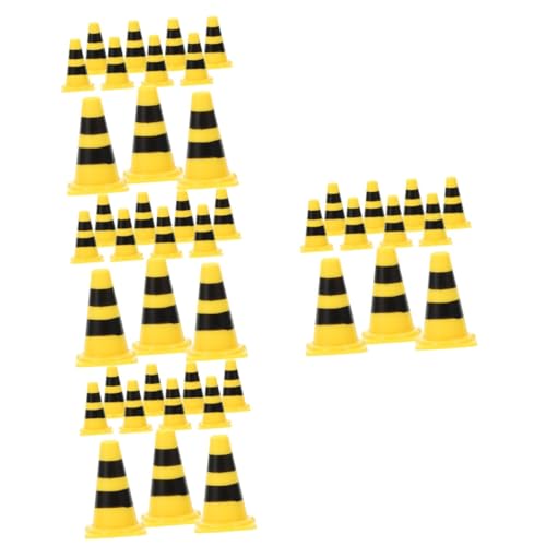 TOYANDONA 96 STK Simulationsrequisiten Für Straßensperren Straßensperrschilder Trainingshütchen Mini Verkehrszeichen Spielzeug Gelber Baukegel Verkehrskegel Plastik Kind Barriere Sport von TOYANDONA