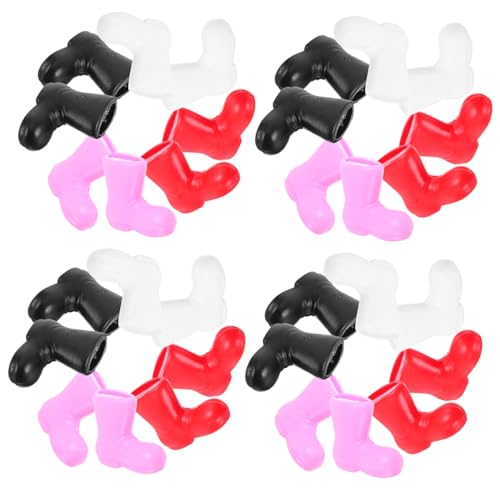 TOYANDONA 96 Stück Mini Weihnachtsschuhe Dekoration Weihnachtsmann-Stiefel- DIY-Bastelschuhe Weihnachtsmannstiefel fürs Puppenhaus Puppenstubenstiefel Puppenschuhe Plastik von TOYANDONA