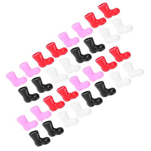 TOYANDONA 96 Stück Teiliges Miniatur Weihnachtsstiefel Bunte Kunststoff Schuhe für DIY Basteln Weihnachtsdekoration Puppenhaus Schmuck Festliche Tischornamente von TOYANDONA