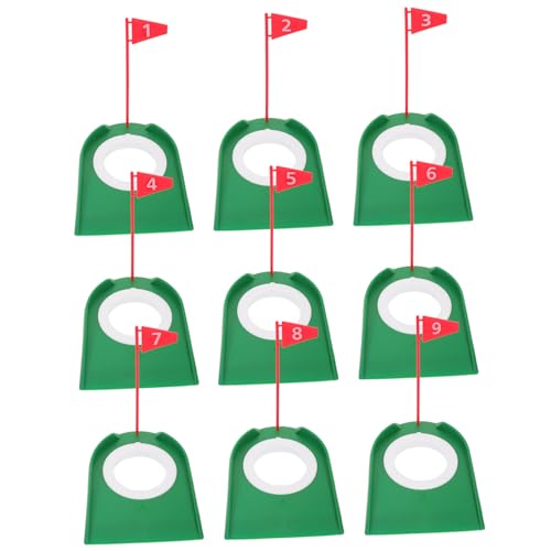 TOYANDONA Golf Putting Cup Mit Flagge 9-teilig Trainingsbecher Aus Kunststoff Für Das Training Im Innen- Und Außenbereich von TOYANDONA