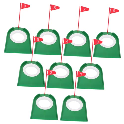 TOYANDONA 9St Golfputter Indoor Golf golfrasen Golf-Training Golf Training mat Reinigung der Golf-Wasserbürste Golfball-Retriever Indoor-Putting-Loch Golf-Putting-Cup aus Kunststoff Abs rot von TOYANDONA